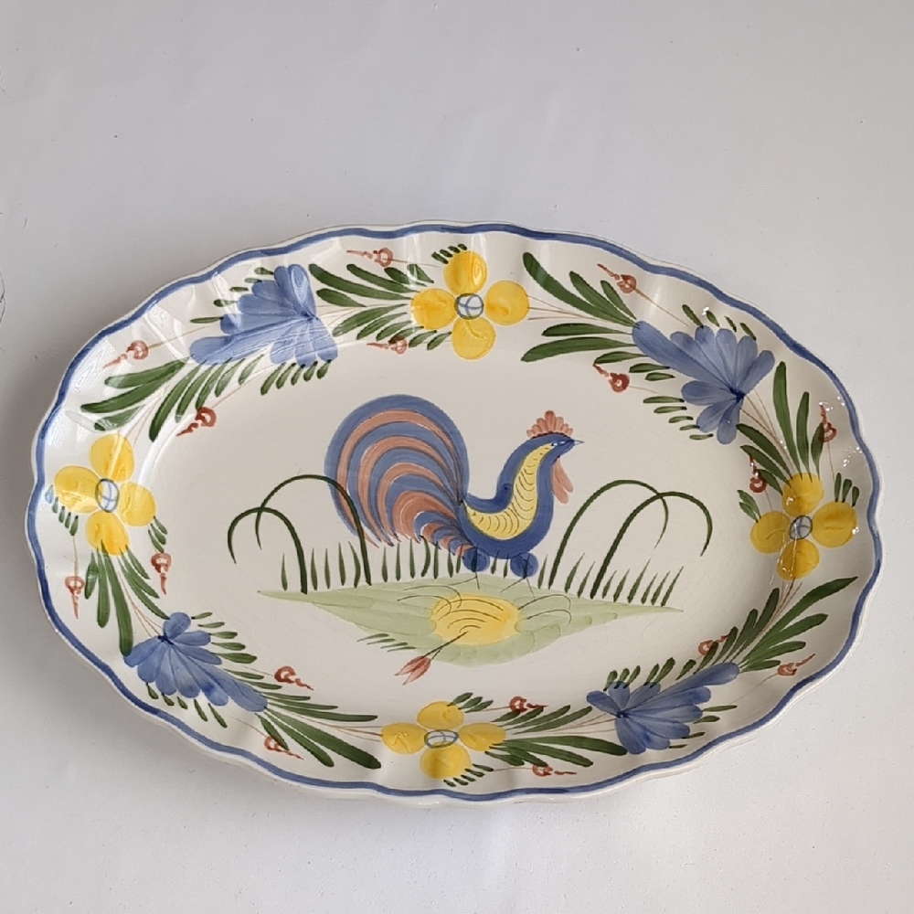 Chanticleer By Cooley Collection Rooster Oval Serving Platter 14.5" X 10.5"